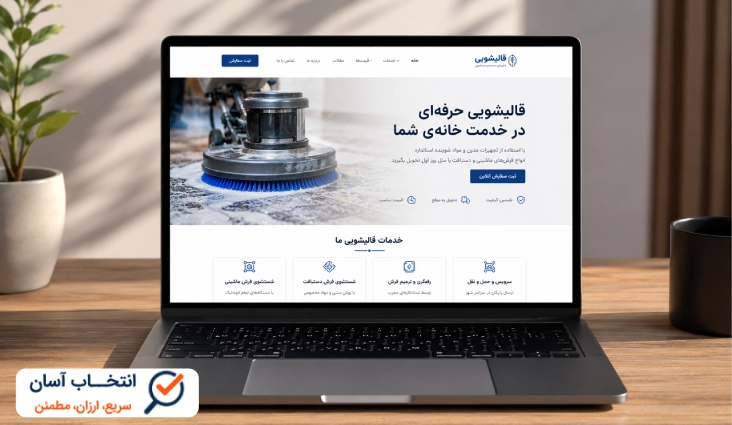 نمونه کار طراحی سایت قالیشویی